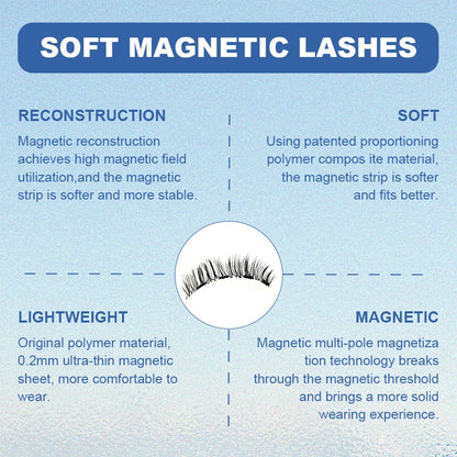 Soft No Glue Magnetic Eyelashes With Tweezers Set