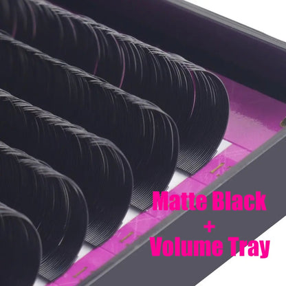 Wholesale Private Label Russian Lashes Silk Volume Lash Trays Matte Black Cashmere Eyelash Extensions