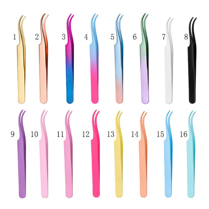 Wholesale Eyelash Tweezers Professional Fiber Tip Lash Tweezers Customized Tweezer Set DIY Eyelash Beauty&tools
