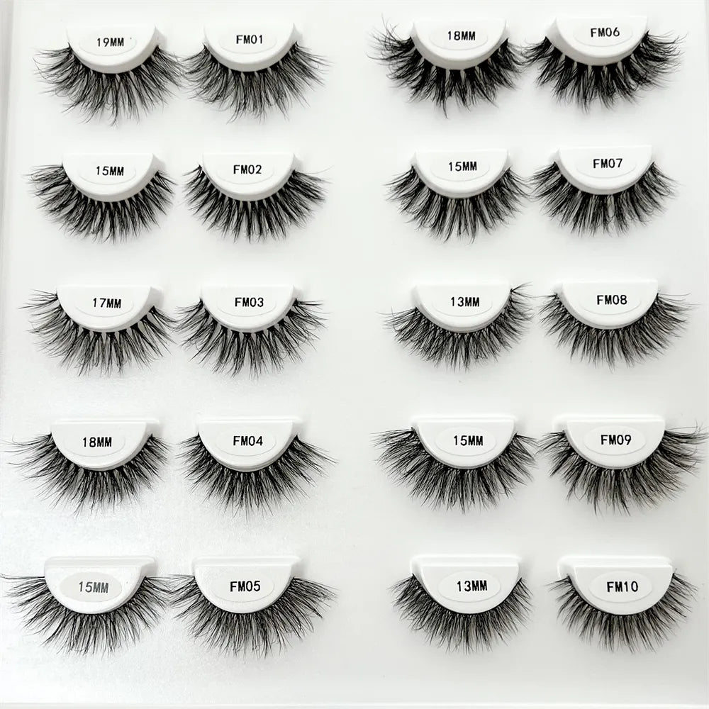 Free Samples 3D Natural False Eyelashes Most Popular Clear Band Strip Faux Mink Eyelashes Wholesale