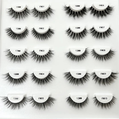 Free Samples 3D Natural False Eyelashes Most Popular Clear Band Strip Faux Mink Eyelashes Wholesale