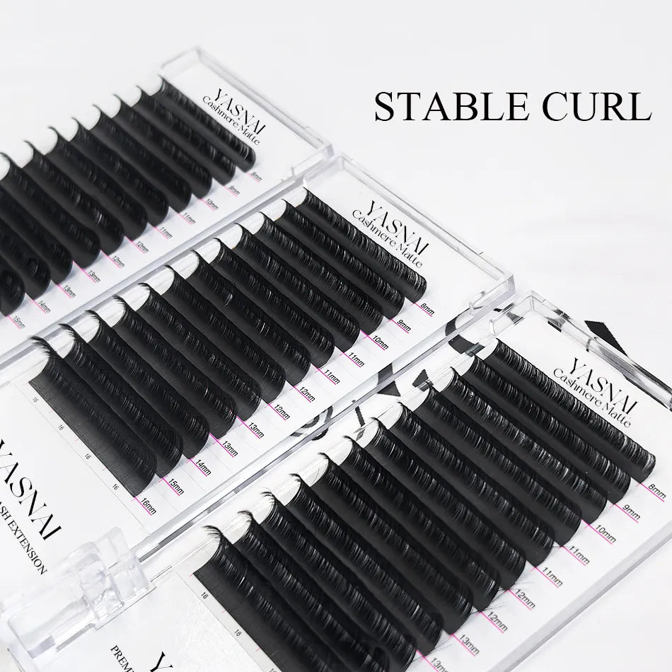 YASNAI 0.12 Matte Black Mega Lash Trays Private Label Classic Volume Lash Extensions Professional Eyelash Supplies