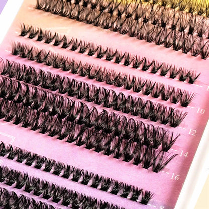 Customised Cluster Lashes Kit Fluffy Lash Clusters 60/80/100 D Curl Wholesale Private Label Lash Clusters