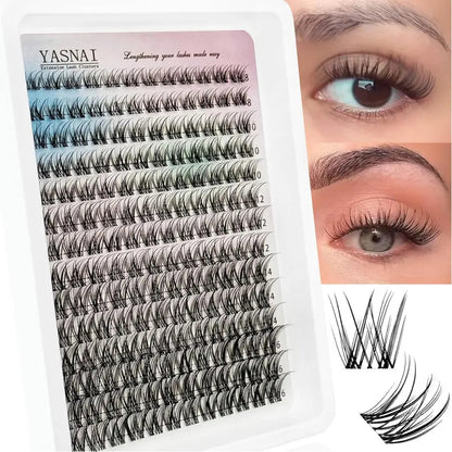 168 PCS C Curl 8mm to 16mm Wispy Volume Cluster Lashes Wholesale Natural Wispy Cluster Lashes 0.07mm