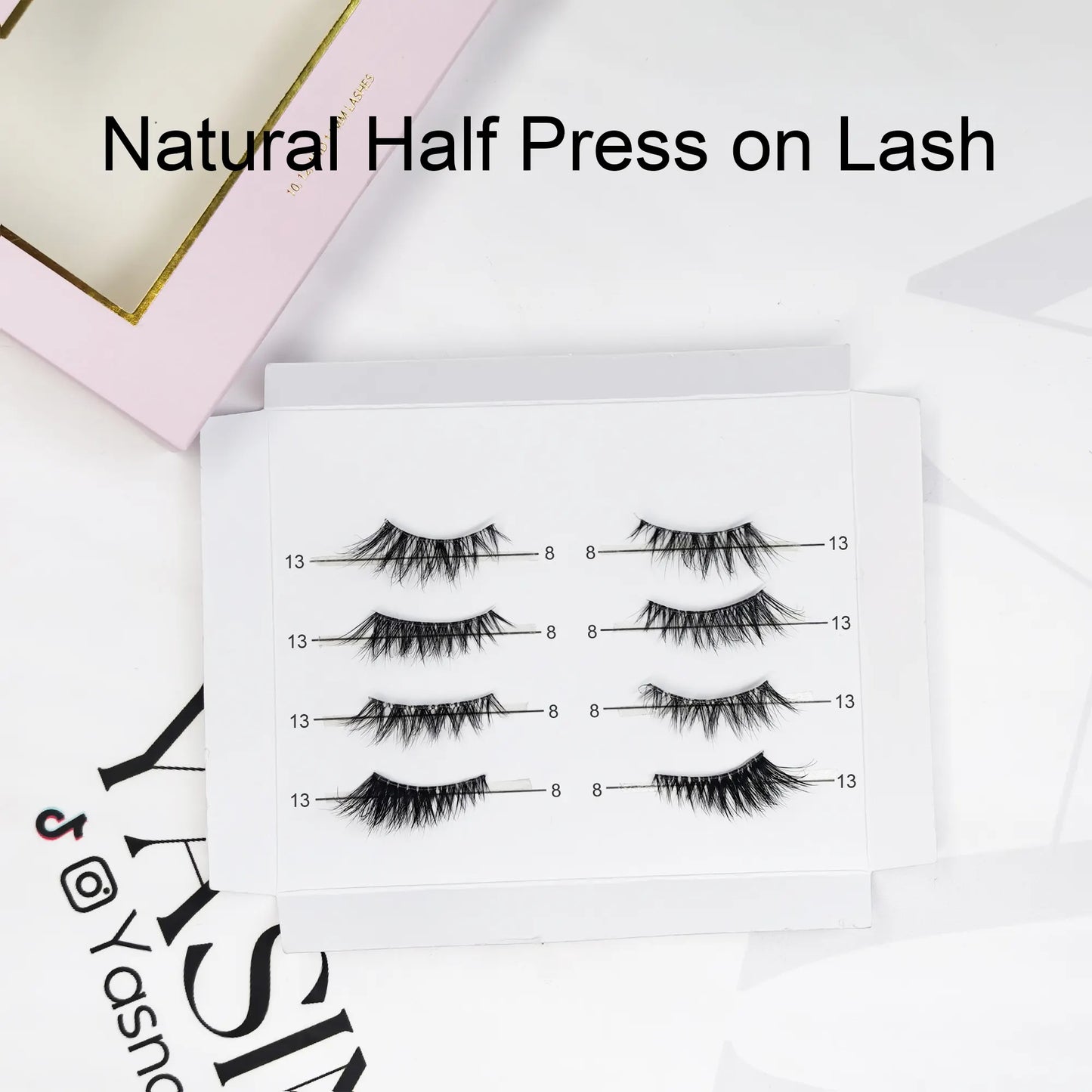 YASNAI Lash Beauty 3D Half Lash Wing Waterproof 5-7 Days Korean Silk Pre Glue Half Lash