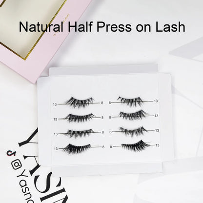 YASNAI Lash Beauty 3D Half Lash Wing Waterproof 5-7 Days Korean Silk Pre Glue Half Lash