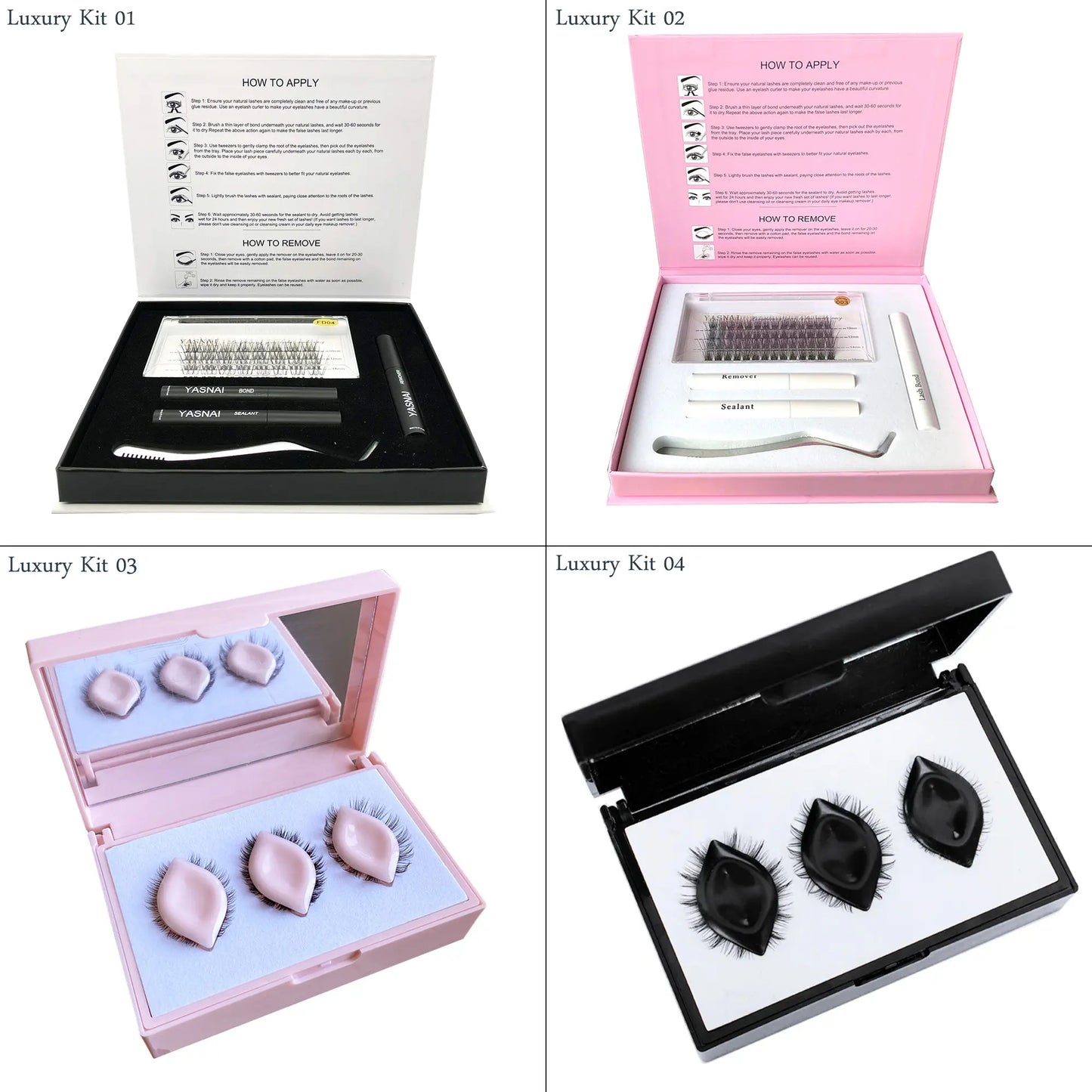 Private Label Vegan Luxury Waterproof DIY Lash Extension Kit Natural Volume Lash Clusters Kit