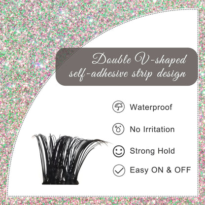 To Apply And Carry With Mirror Pre Cut Cluster Fluffy Individual No Glue Cluster Eyelashes