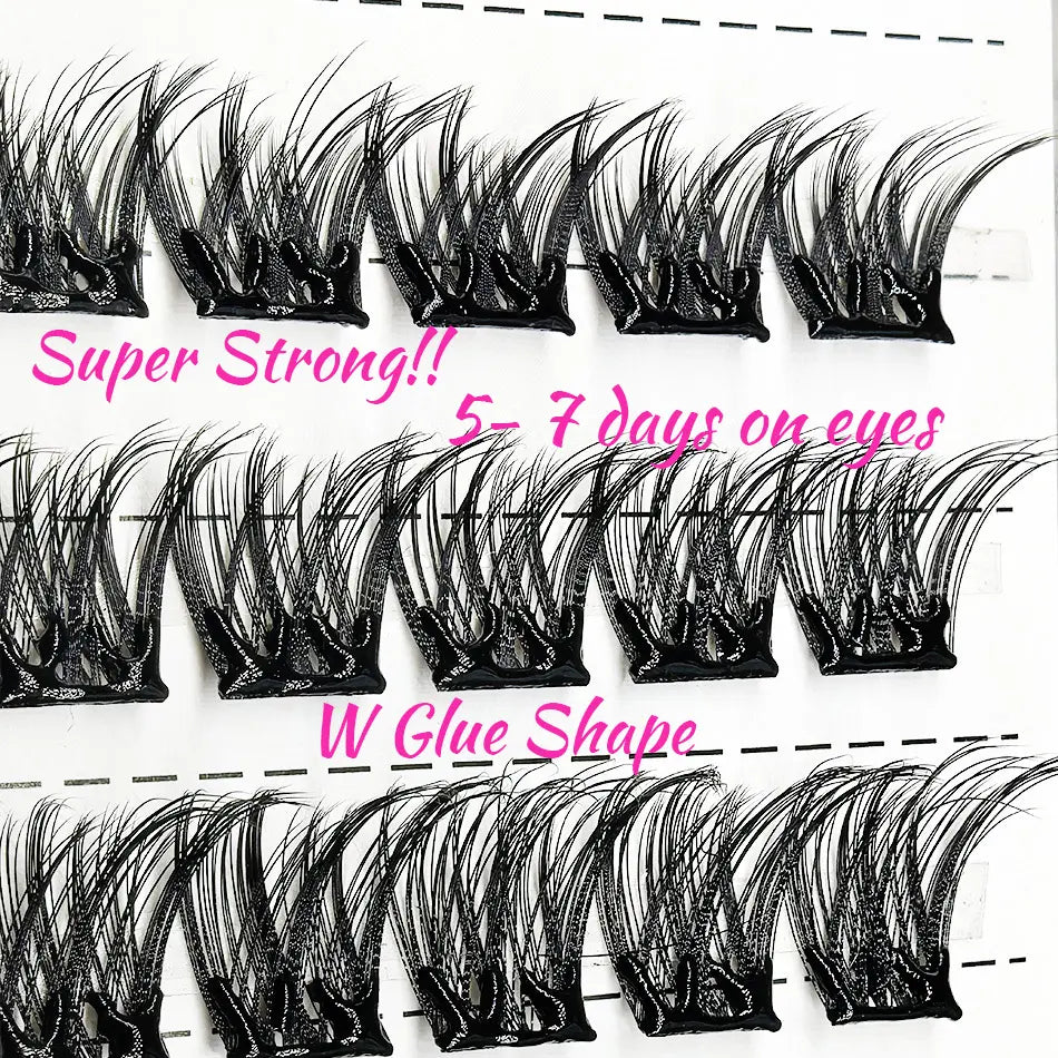 Reusable Strong Self Adhesive Clusters Eyelashes Natural Wispy Pre Glued Lash Clusters No Glue Needed Press on Lashes