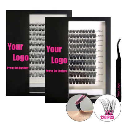 With Tweezer Reusable Pre-bond Glueless Mega Cluster Lashes Kit