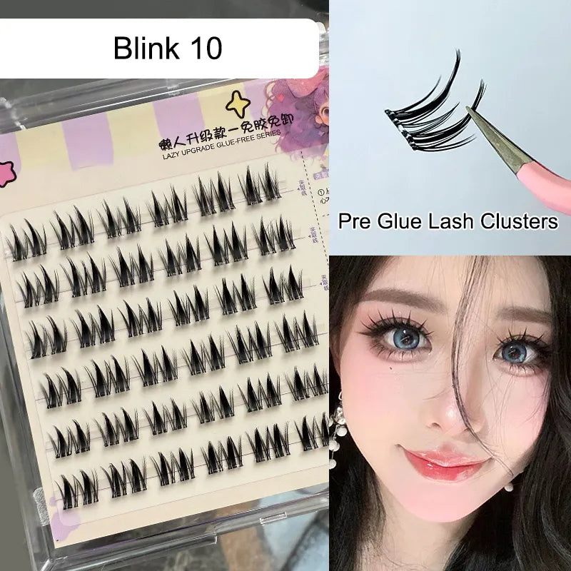 Comic 1-Step Pre-Glued Faux Eyelash Clusters Manga Eyelash Clusters Spiky Press on Cluster Eyelash Extensions
