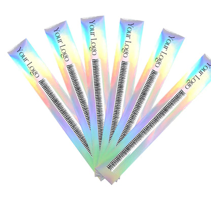 Super Popular Lashes!! 1Row DIY Eyelashes Extensions With Ribbon DIY Lash Cluster Pink Long Box Black Hologram Packaging