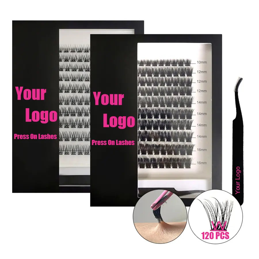 Self Adhesive No Glue Cluster Lashes Your logo Wholesale Eye Lashes Cluster No Glue Needed Glueless Cluster Lashes Private Label