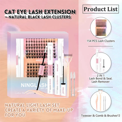 Korean PBT Eyelash Kit with Bond Remover - Soft & Comfortable for DIY/Professional Use