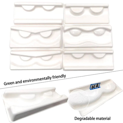 Wholesale Lightweight Biodegradable Eco-friendly Pulp Winged Eyelash Tray 2024 New Synthetic Hair Cat Eye Strip Lashes