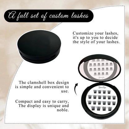 Custom Luxury DIY Pre-Glued Cluster Eye Lashes Extensions Natural Press-on Lashes Pre Glued Lash