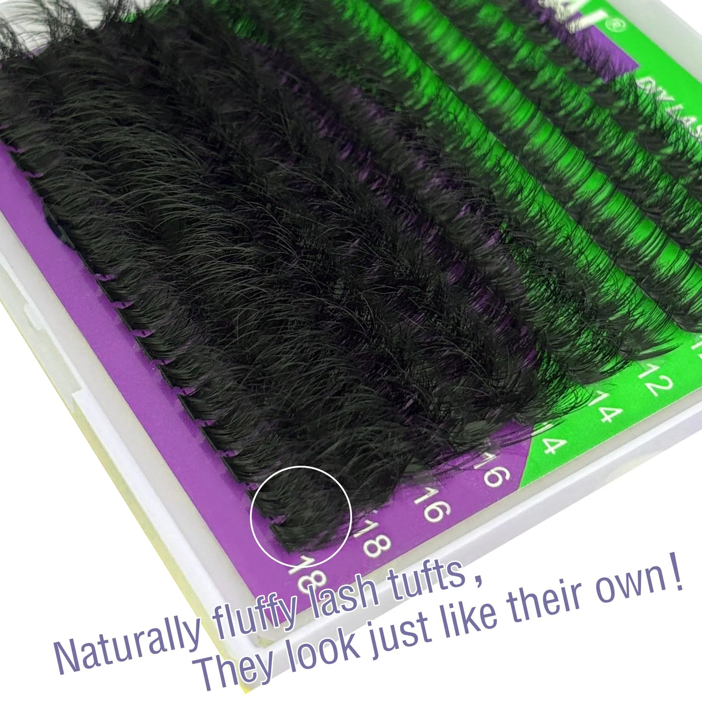 Private Label 100D Fluffy Lashes C D Curl Segment Eyelashes DIY Lash Kit Superfine Band Fluffy Lashes Wholesale