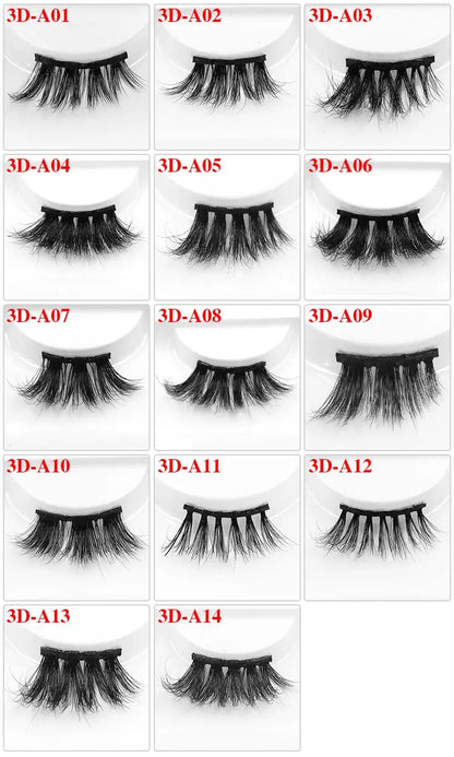 New Style Handmade Thick Real Black Half Mink Lashes Strip Lash Lightweight Natural Glamorous Half Band Eyelashes 25mm 3D Effect