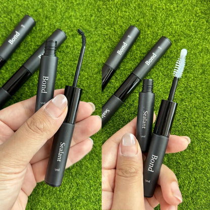 2-in-1 DIY Eyelash Extension Glue 10ml Bond and Seal Retention Coating Waterproof Irritation-Free for Natural False Eyelashes