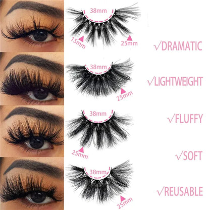 Free Shipping Beautiful False Mink Lashes Paper Box Black Cotton Band 3D Effect False Eyelashes NO Kink Natural Winged 25mm