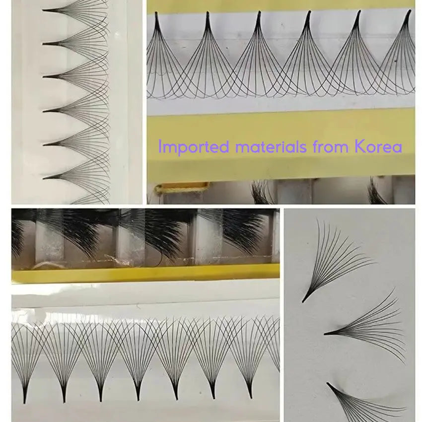 Factory Wholesale Handmade CC for 10D 20D 30D 40D Korean PBT Fiber Premade Volume Fans Lashes Short Stem Eyelash Extensions