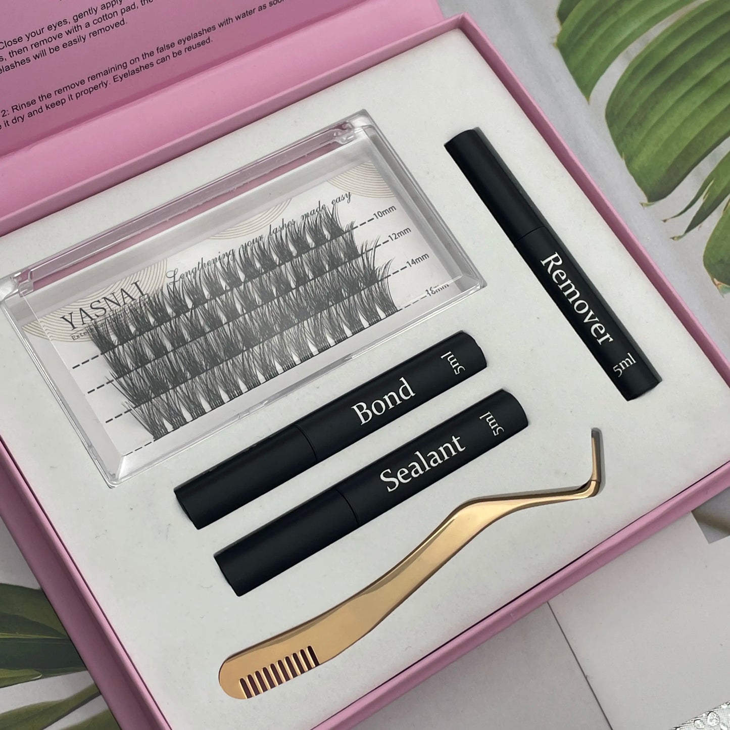 Segment Eyelashes Extensions Kit Have Bond Remover and Sealant Ribbon Lash Glue Easy to Get Eyelashes at Home
