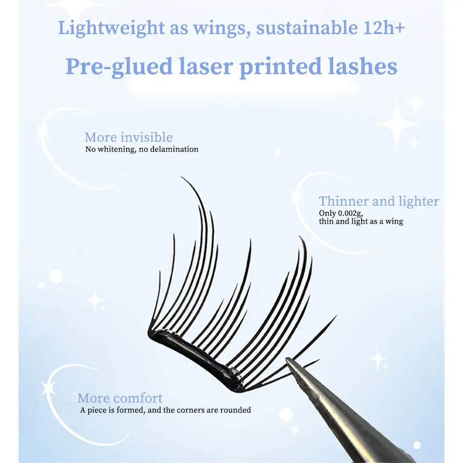 Super Natural Invisible Band Cluster Lashes Custom logo Cluster Lash Vendor Eye Lashes Cluster No Glue Needed