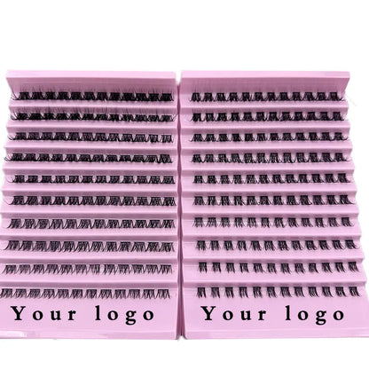 Cluster Mink Lashes Wholesale with Boxes Faux Mink Cluster Lash Trays Mink Lash Cluster Tray