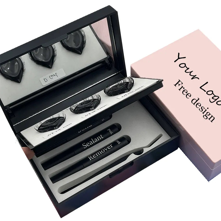 Diy Segmented Lashes Extension Kit Cluster Sealant Bond and Remover Lash Private Label Free Design Lashes Kit