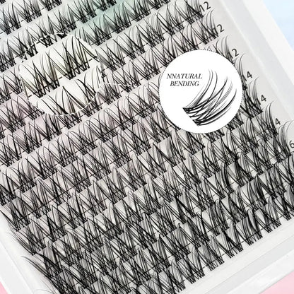 168 PCS C Curl 8mm to 16mm Wispy Volume Cluster Lashes Wholesale Natural Wispy Cluster Lashes 0.07mm