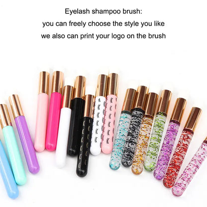 Private Label Lash Shampoo & Wash Kit 60ml/100ml Liquid Plant Extracts Deeply Cleaning Healthy Eyelash Extension Cleanser Brush