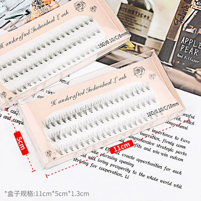 Heat Bonded 10D 20D 30D Individual Eyelash Extensions Premade Fans Classic 3 Lines 60 Pieces Pre Cluster Lashes