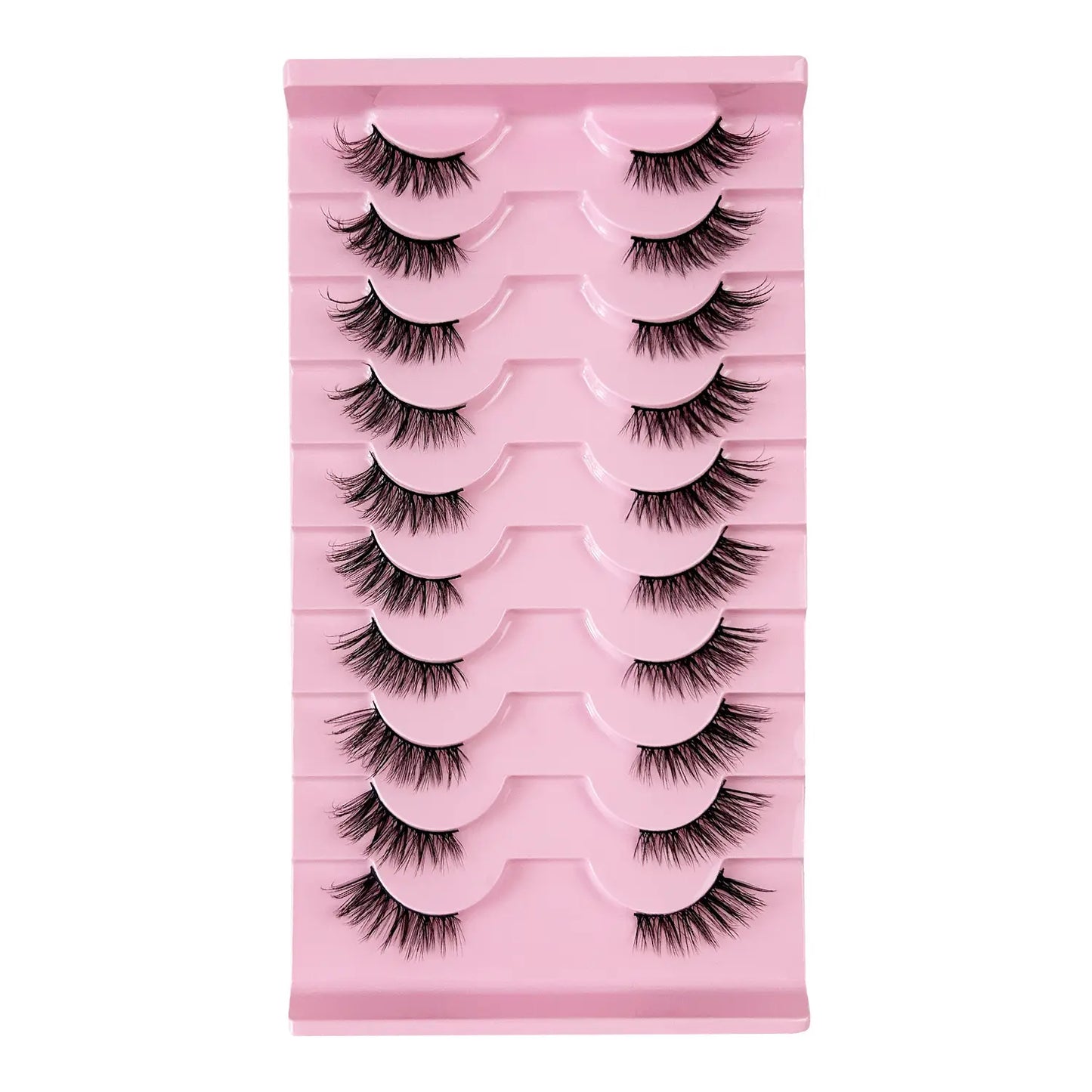 Faux Mink Cat Eye Half Lashes 25mm 10 Pairs Wispy Soft