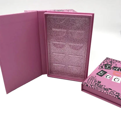 Mean Girls Burn Book Thick Eyelash Packaging Gift Pink 5 Pairs Lashes Tray Empty Livre De Cil