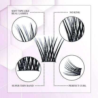 Wholesale Segmented Pre Cut Private Label Diy Eyelash Extensions Segment Individual Cluster Lashes Customizable