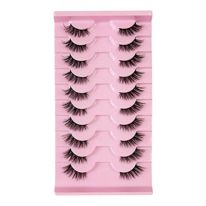 Pestanas Postizas Naturales Medias Pestanas Postizas Wispy Pestanas Ojo De Gato 10 Pares Cat Eye Lashes Suave Half Lashes