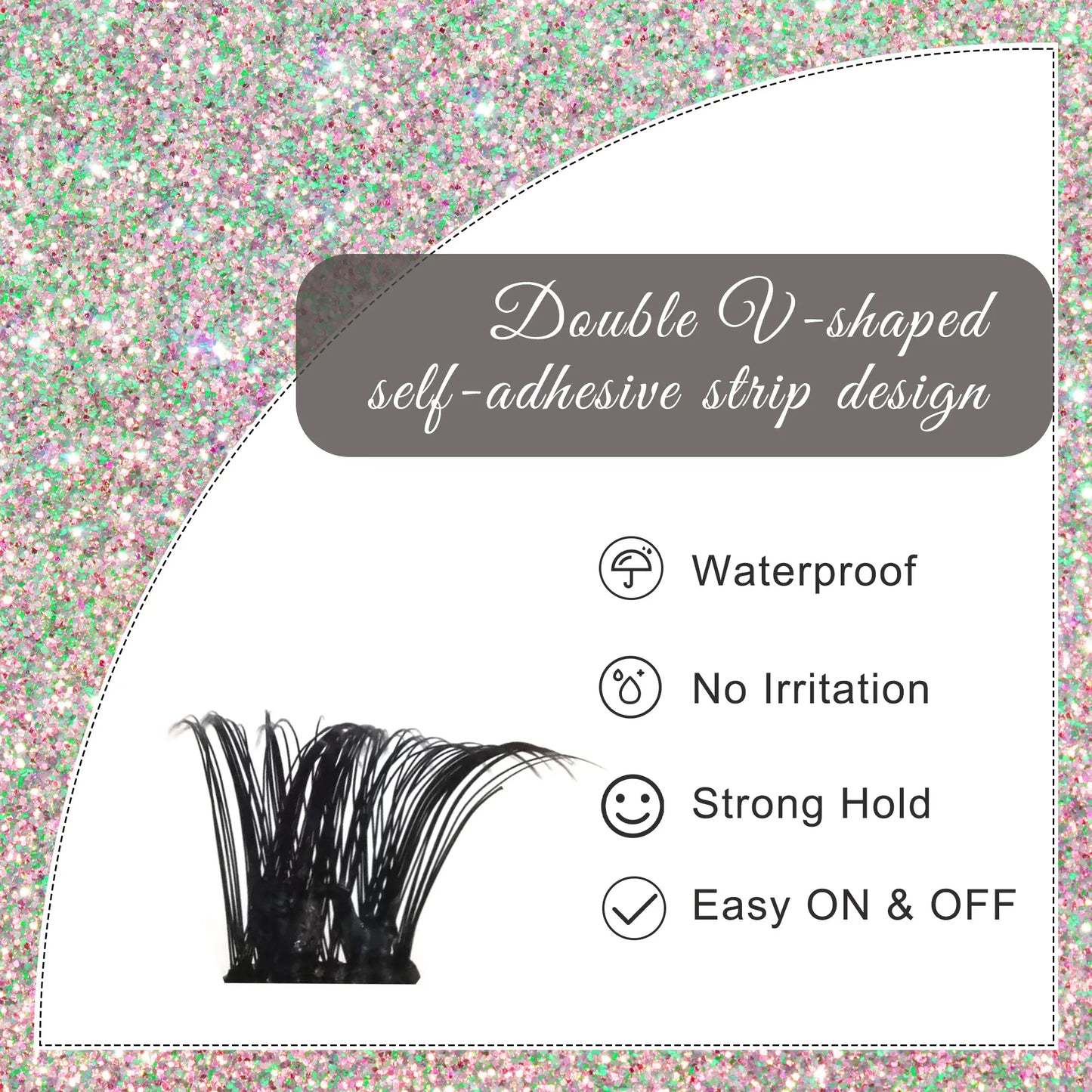 Press on Lashes One Step Easy to Apply and Carry With Mirror Pre Cut Cluster Fluffy Individual No Glue Cluster Eyelashes