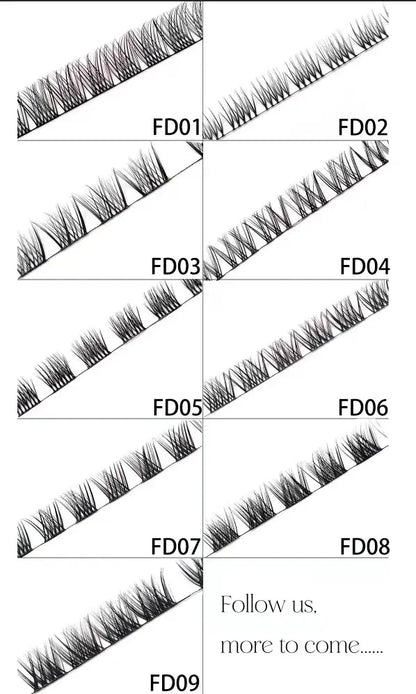 Popular Handmade CC/DD for Segmented Ribbon Strip Lash Extensions Kit with Korea PBT Fiber Natural Long Thick for Home DIY
