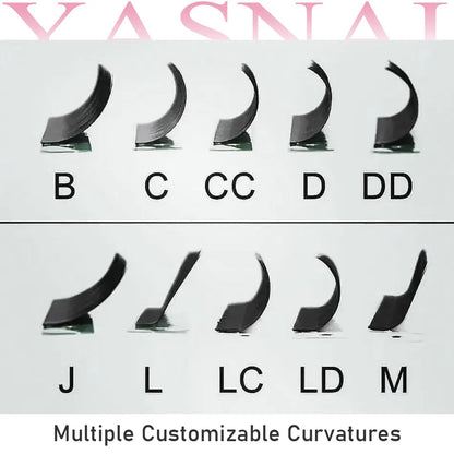 YASNAI 0.12 Matte Black Mega Lash Trays Private Label Classic Volume Lash Extensions Professional Eyelash Supplies