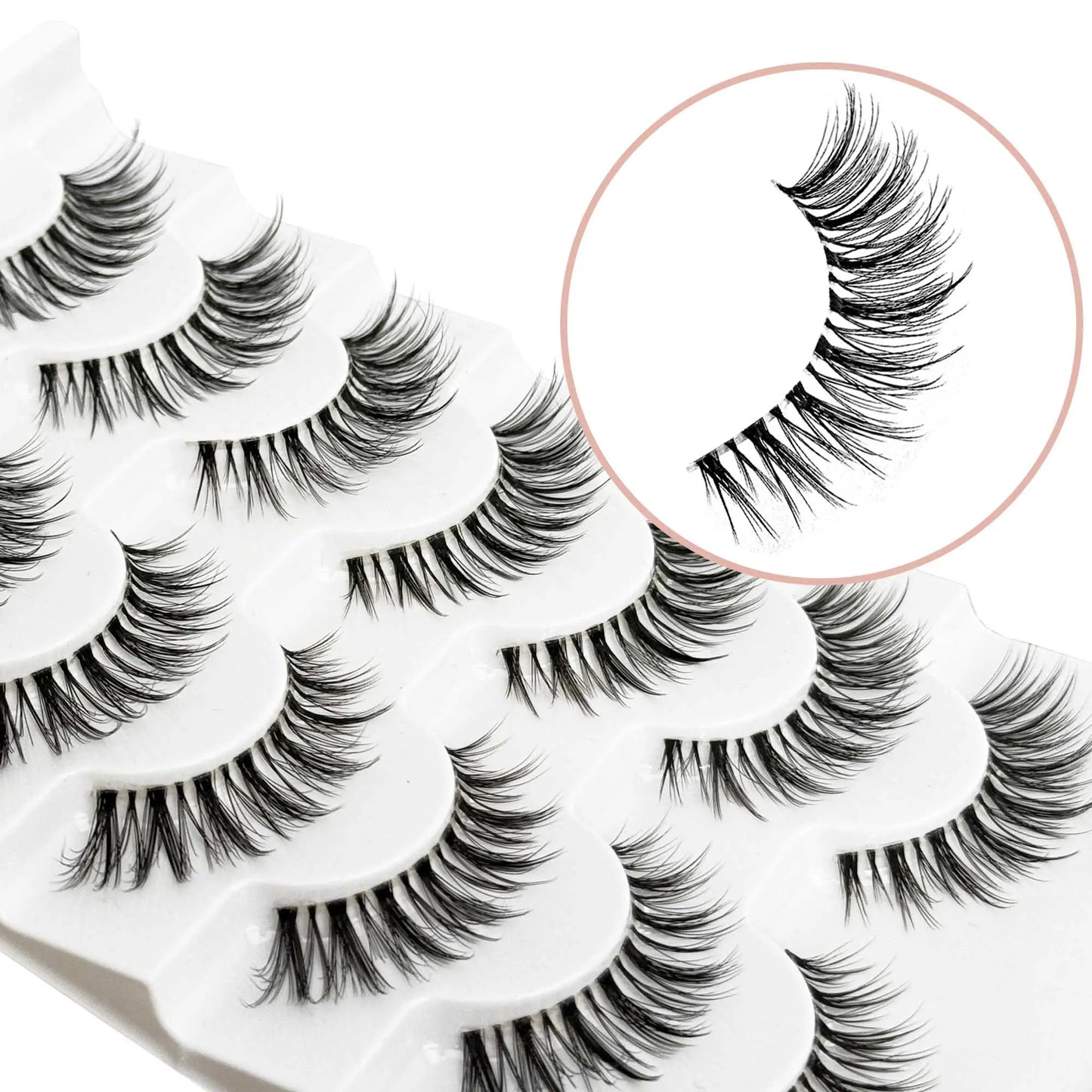 Wholesale Best Wispy False Lash Strips 7 Pairs Lash Strips That Look Like Extensions Clear Band Wispy Lash Strips