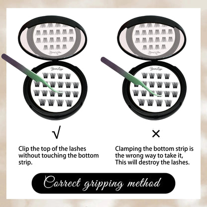 Custom Luxury DIY Pre-Glued Cluster Eye Lashes Extensions Natural Press-on Lashes Pre Glued Lash