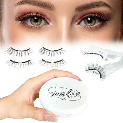 2024 Latest Trending Soft Magnetic Eyelashes No Glue Needed No Removal High Magnetic False Eyelashes Feather Style Synthetic