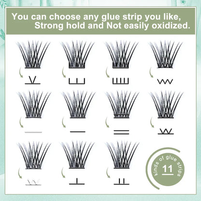 Pre Bond Cluster Lashes Eyelashes Wholesale Custom D Curl 8-16mm No Needed Glue Cluster Segment Diy Lashes Extensions Kit