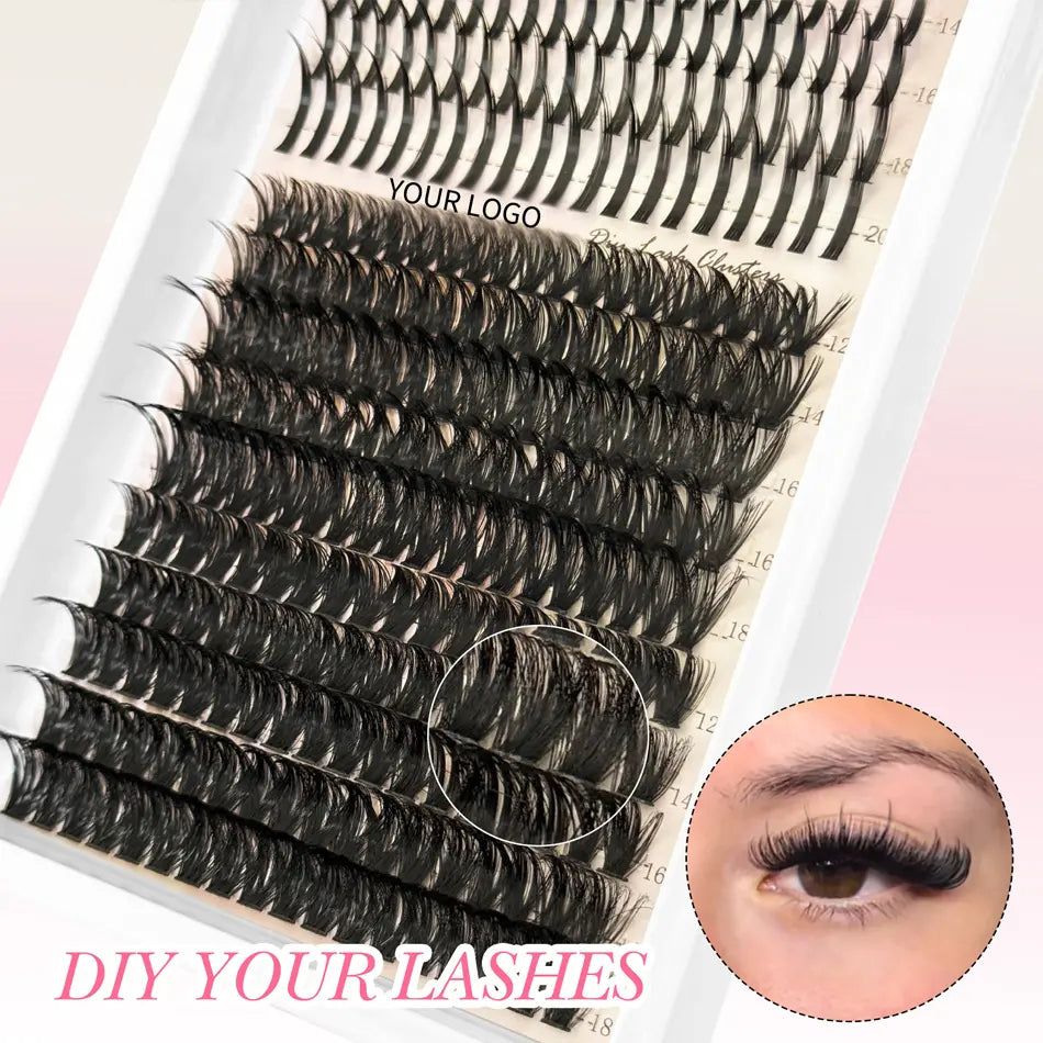 Premade Lash Cluster Spikes Cluster Lashes Kit Fluffy with Spikes Wispy Spike Lash Trays