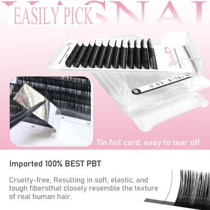 Private Label Lash Tech Supplies Wholesale Hybrid Lash Trays Wholesale Cashmere D Curl Volume Eyelash Extension