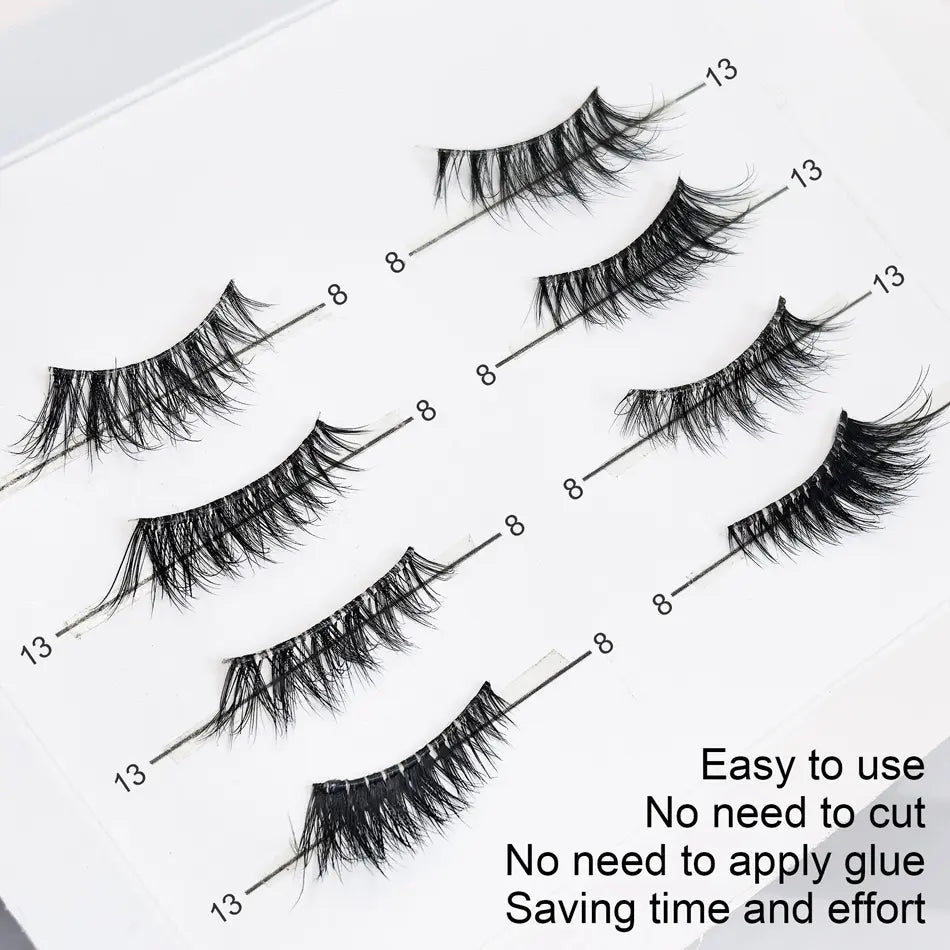 1 Step Waterproof Prebonded Half Lashes Super Strong Preglued Lashes 3D Korean Silk Pre Glue Half Lash