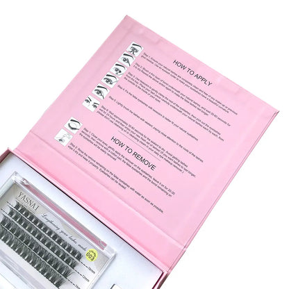 Custom Handmade Luxury Synthetic Hair Fan Cluster Eyelashes DIY Lash Extension Kit with Pre-Cut Eyelashes for Home Use