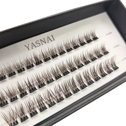 Chocolate Natural Brown Lash Clusters Trays Brown Lash Supplies Silk Dark Brown Glue-free False Eyelashes Clusters
