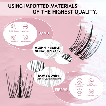 2025 Luxury Lash Clusters Kit Wholesale Silk Wispy Lash Clusters With Lower Lash Bond Seal Remover Kit