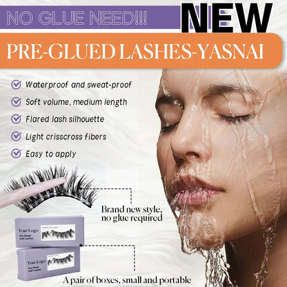 Brown Lashes Long Lasting Self Adhesive Pre Glued Half Vegan Lash Without Glue Pre Glued Half Lash
